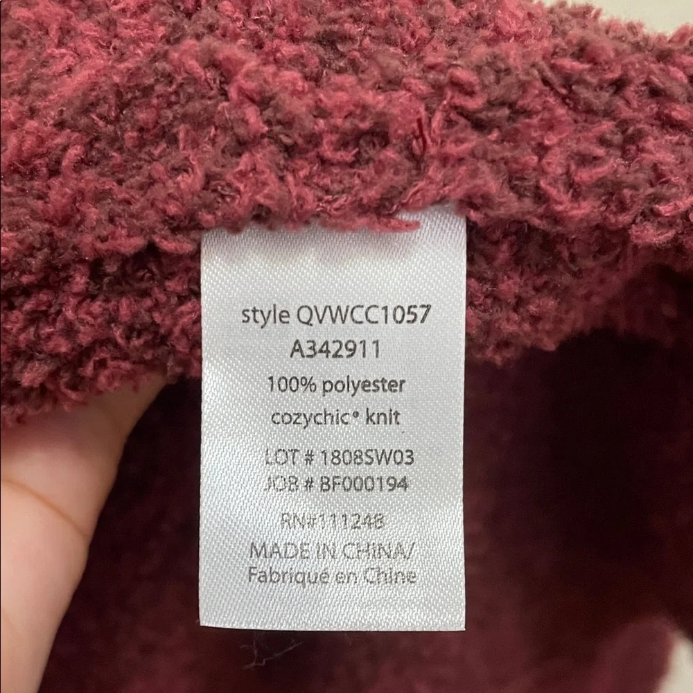 BAREFOOT DREAMS CozyChic Long Maroon Cardigan Size XL